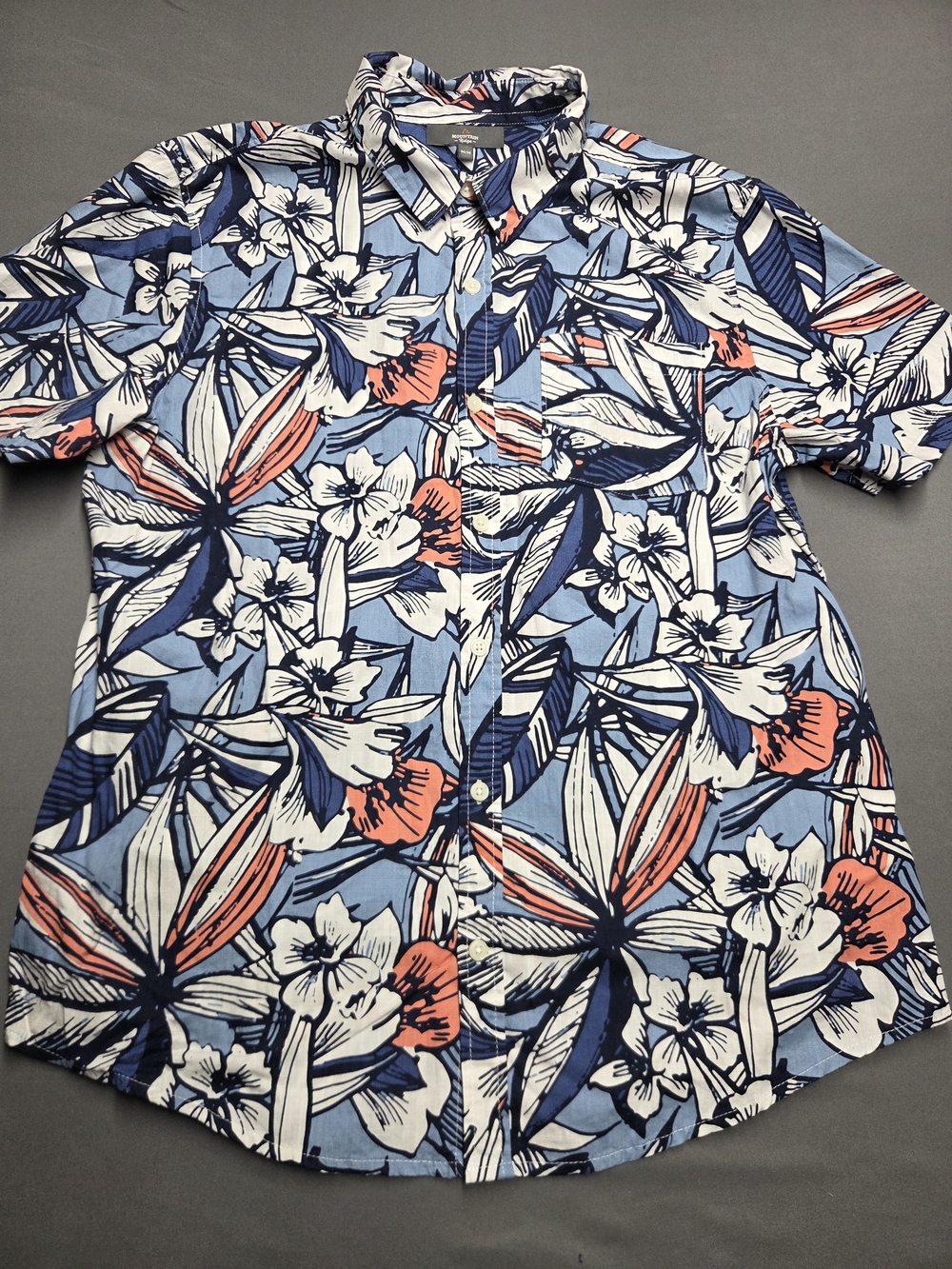 Mountain Ridge Tropical Floral Short Sleeve Button Up Shirt Men's Size Medium M